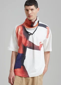 The Frankie Shop Jw Anderson Profile Stud Printed Polo Shirt Off White Online