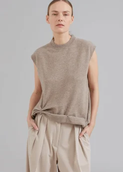 The Frankie Shop Jw Anderson Ring Detail Roll Vest Beige Melange Sale