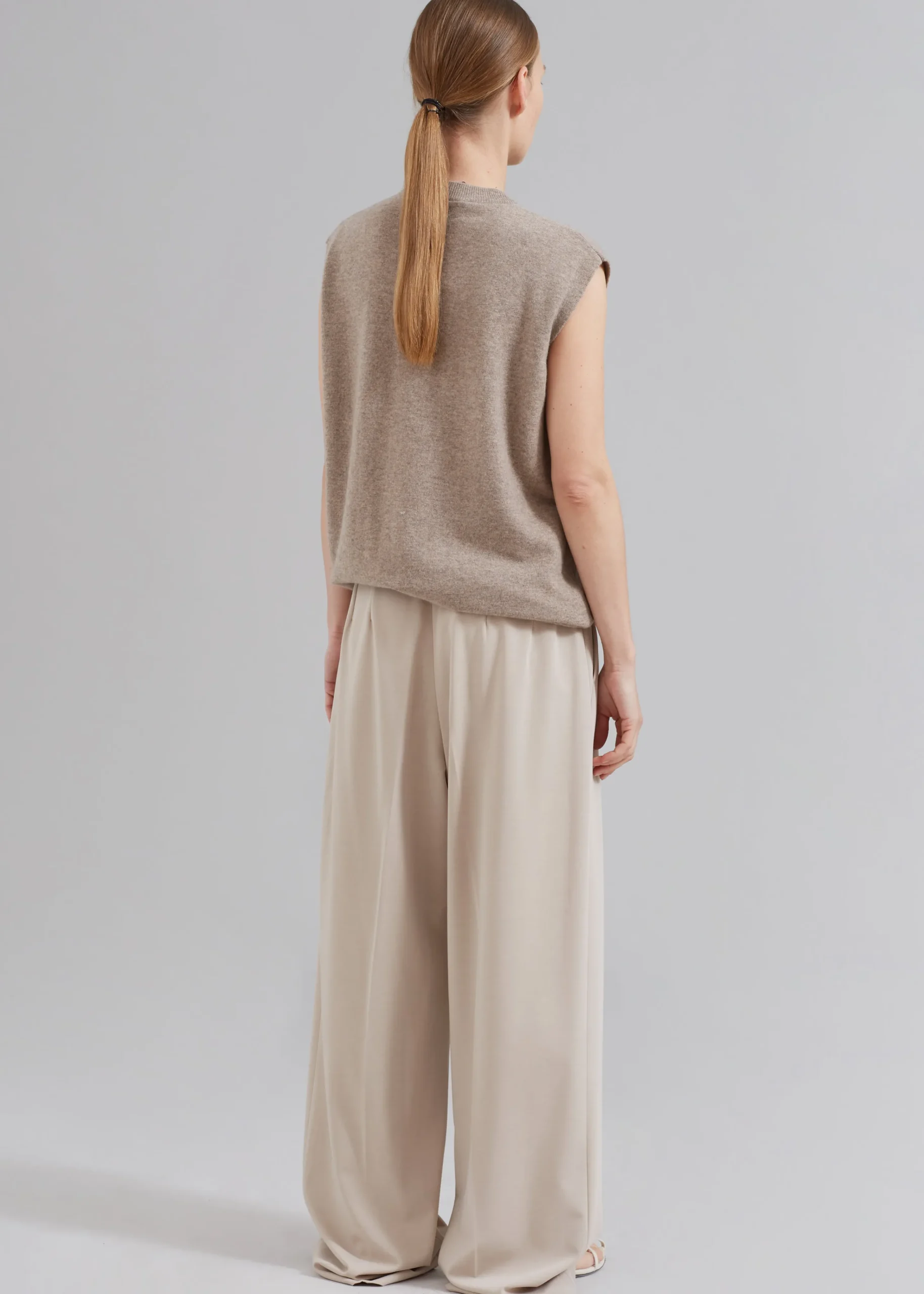 The Frankie Shop Jw Anderson Ring Detail Roll Vest Beige Melange Sale
