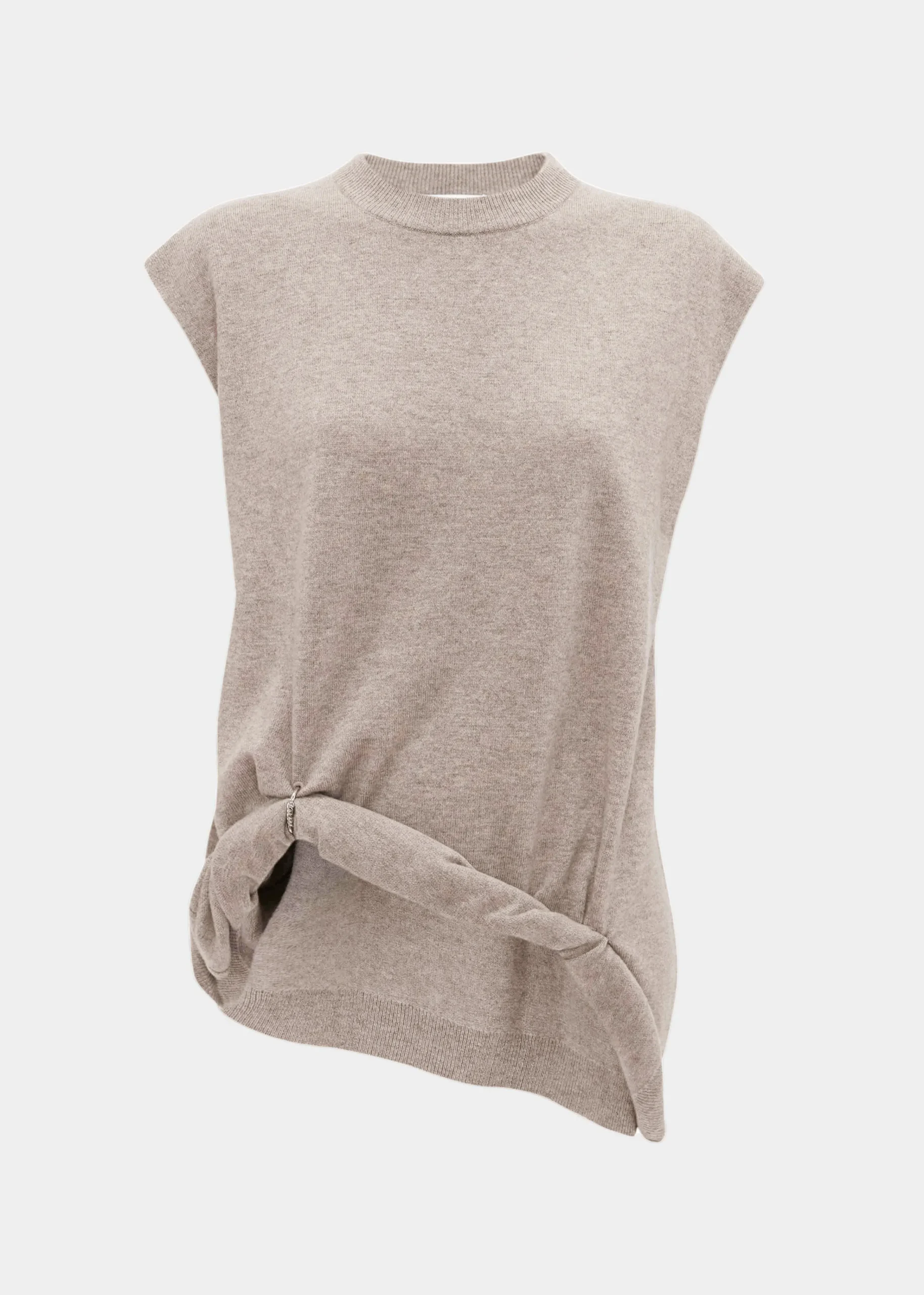 The Frankie Shop Jw Anderson Ring Detail Roll Vest Beige Melange Sale