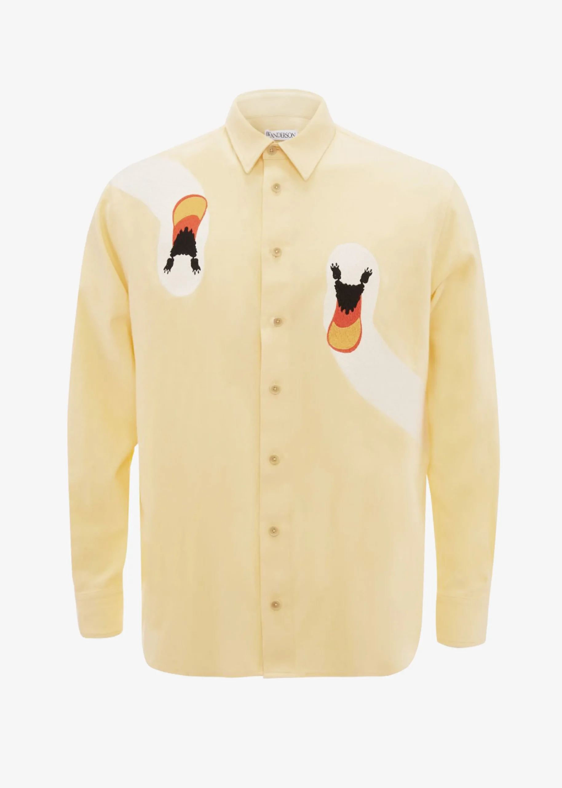 The Frankie Shop Jw Anderson Swan Embroidered Classic Fit Shirt Yellow Online