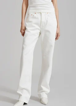 The Frankie Shop Kadie Straight Jeans Off White Sale