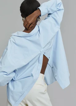 The Frankie Shop Kae Button Back Shirt Sky Hot