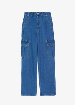 The Frankie Shop Kai Cargo Denim Pants Medium Wash Clearance
