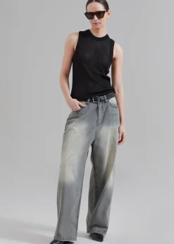 The Frankie Shop Kane Wide Jeans Grey Wash Best