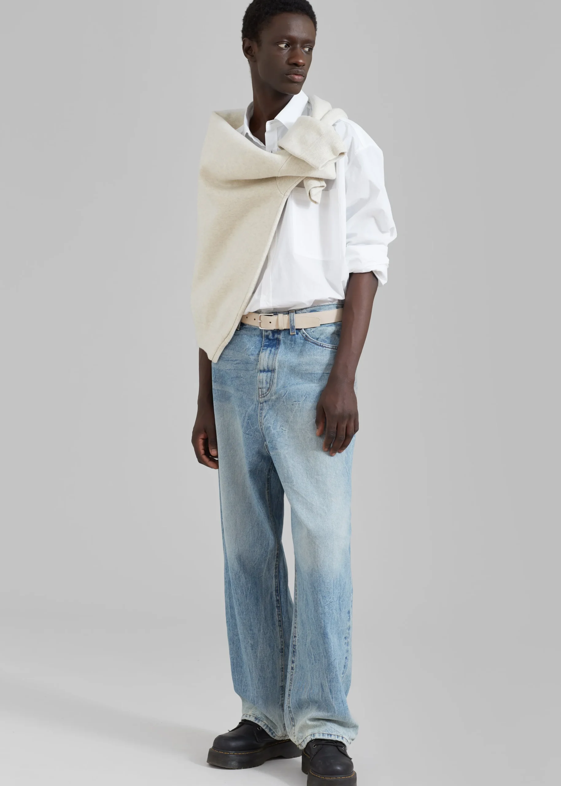 The Frankie Shop Kane Wide Jeans Blue Wash Outlet