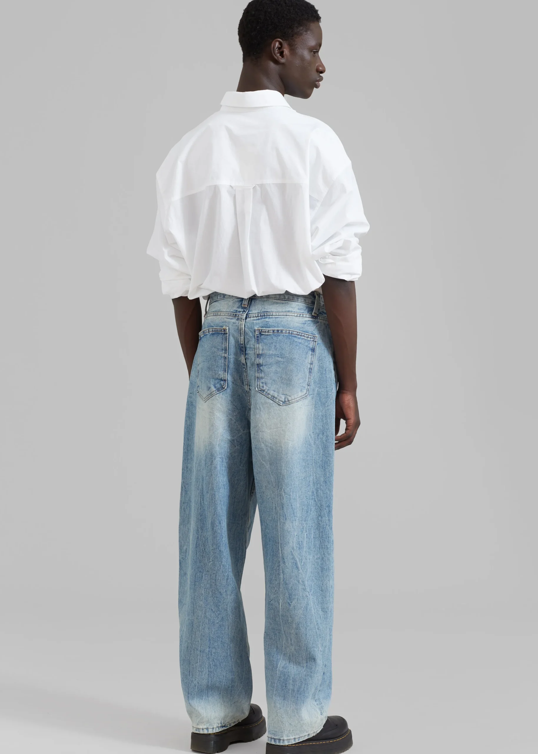 The Frankie Shop Kane Wide Jeans Blue Wash Outlet