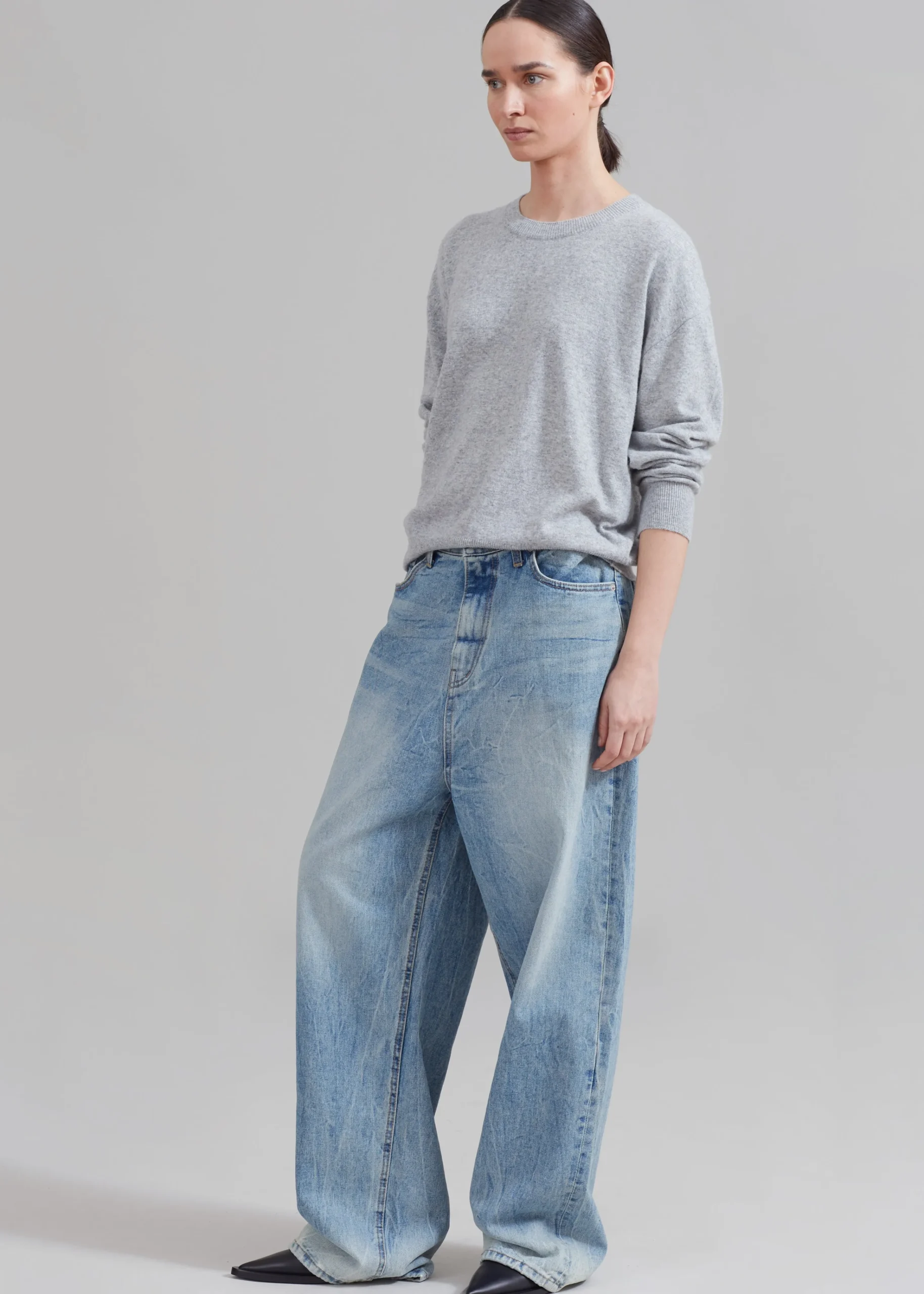 The Frankie Shop Kane Wide Jeans Blue Wash Outlet
