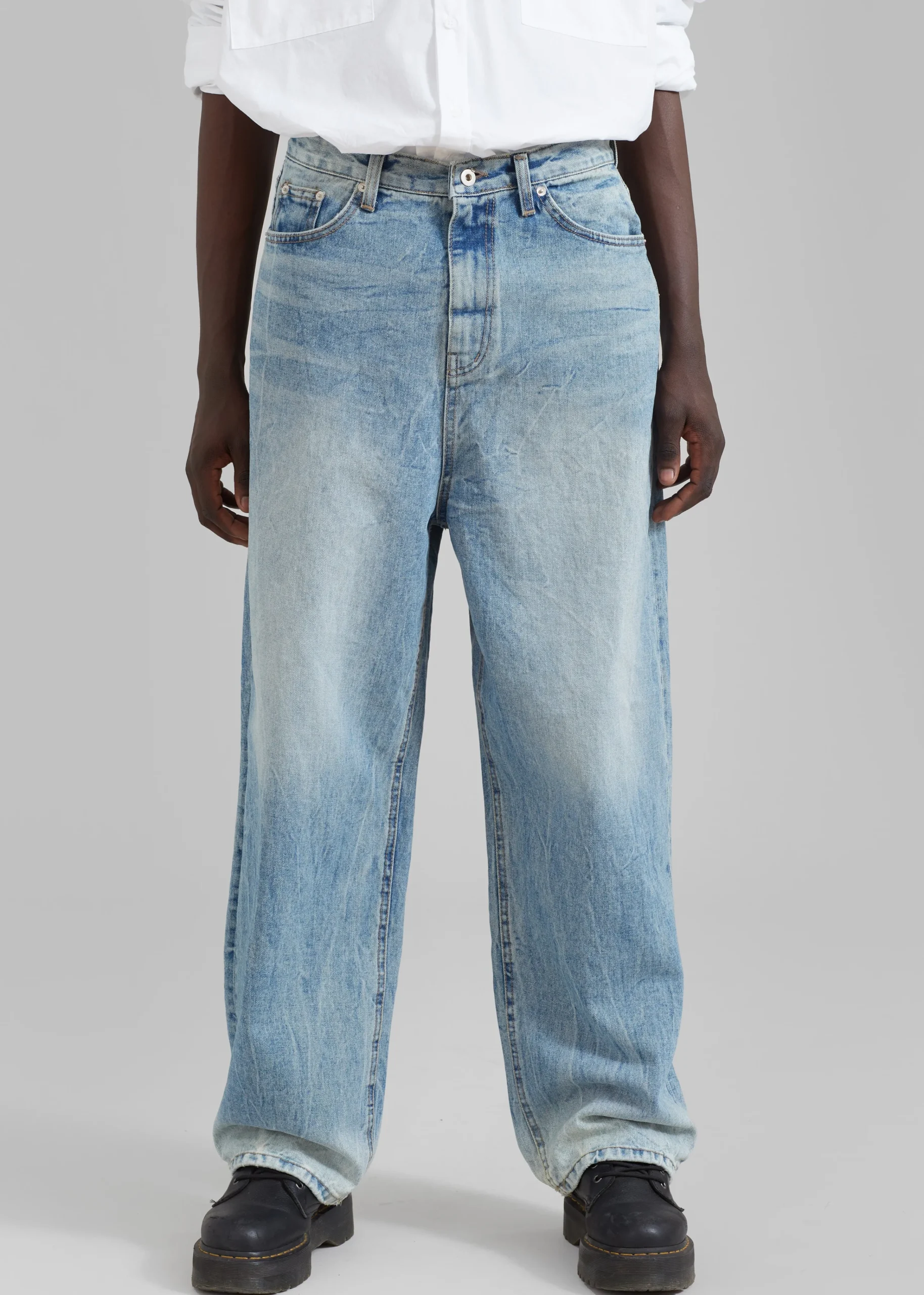 The Frankie Shop Kane Wide Jeans Blue Wash Outlet