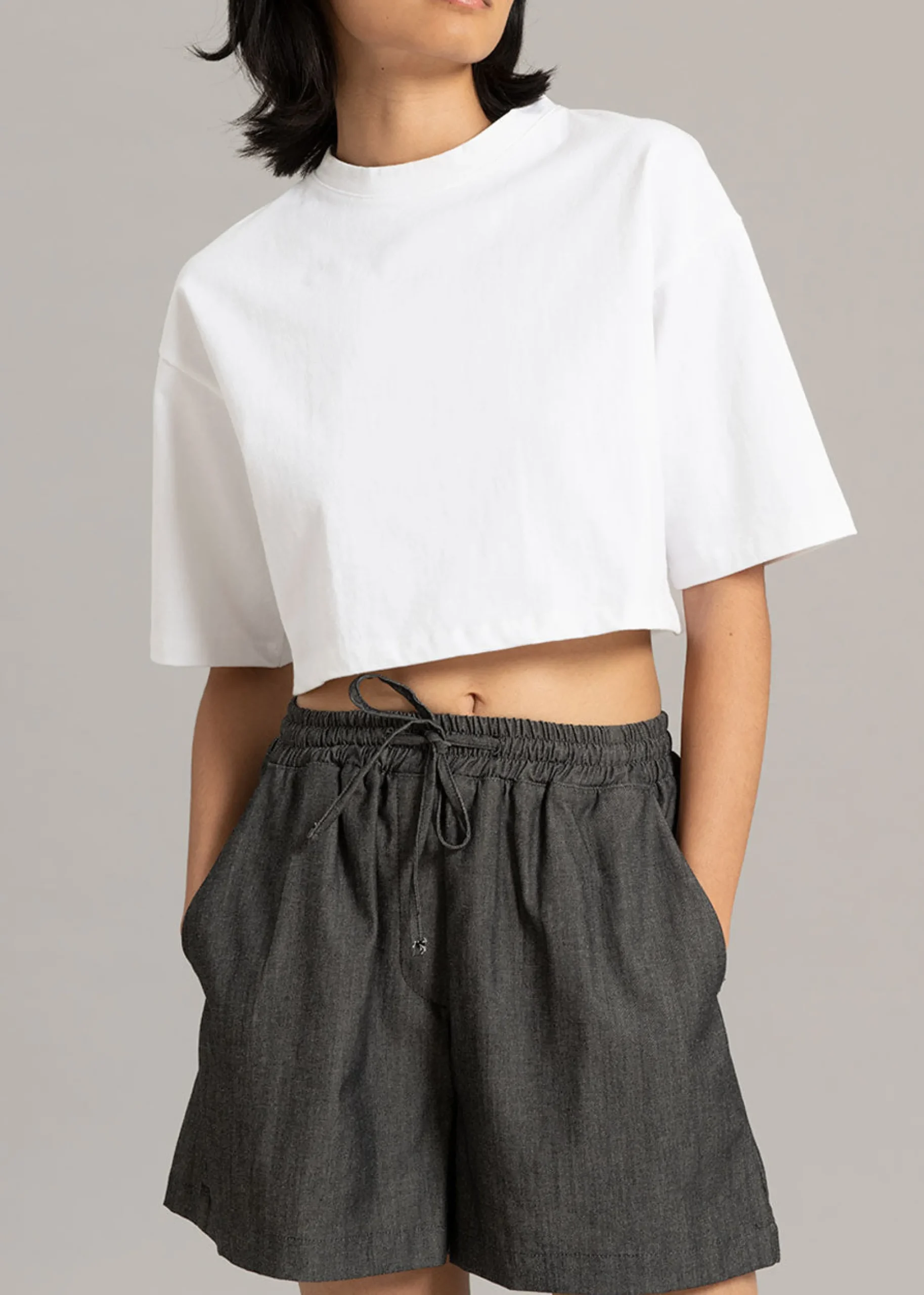 The Frankie Shop Karina Cropped T-Shirt White Sale
