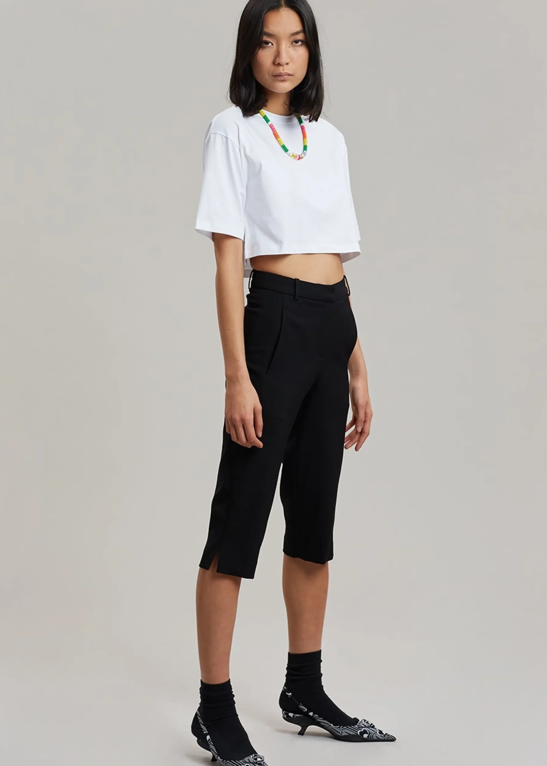 The Frankie Shop Karina Cropped T-Shirt White Sale