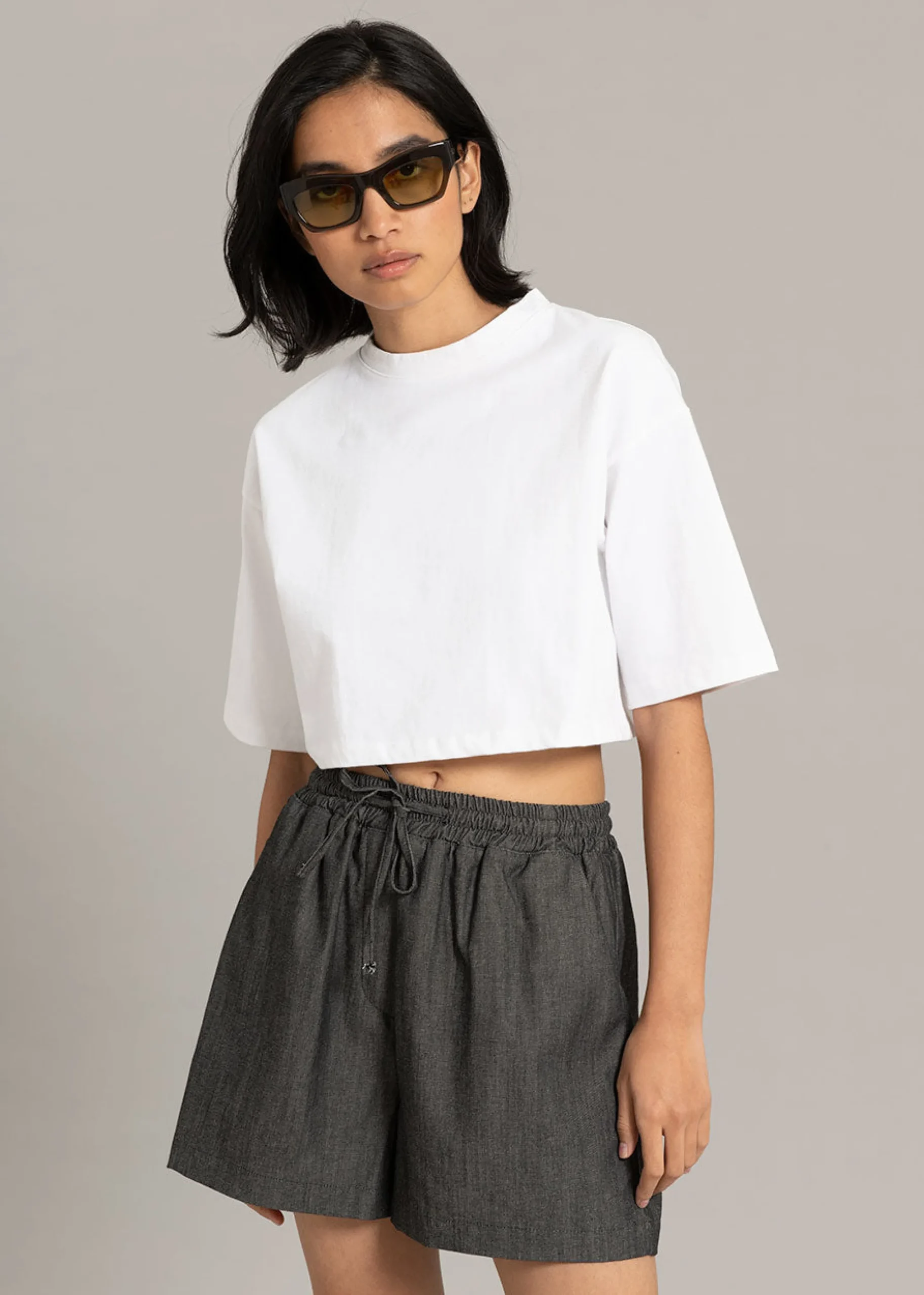 The Frankie Shop Karina Cropped T-Shirt White Sale