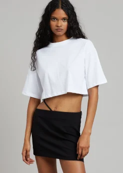 The Frankie Shop Karina Cropped T-Shirt White Sale