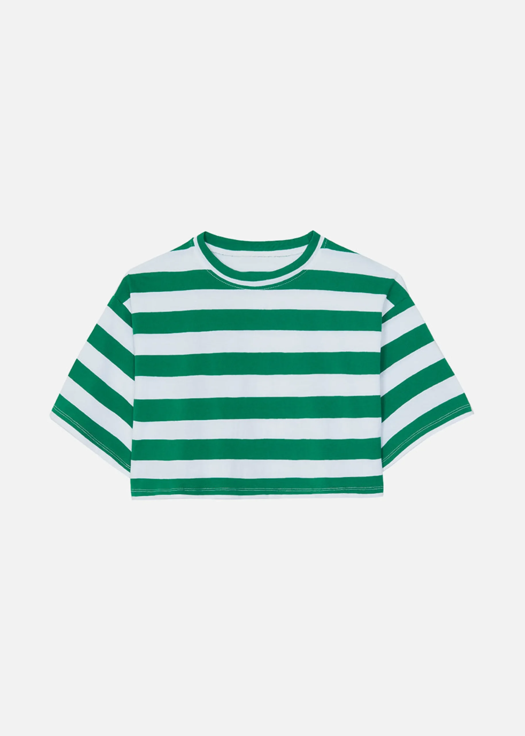 The Frankie Shop Karina Cropped T-Shirt Green/White Online