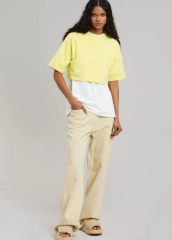 The Frankie Shop Karina Cropped T-Shirt Yellow Best