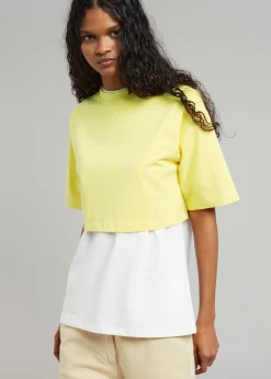 The Frankie Shop Karina Cropped T-Shirt Yellow Best