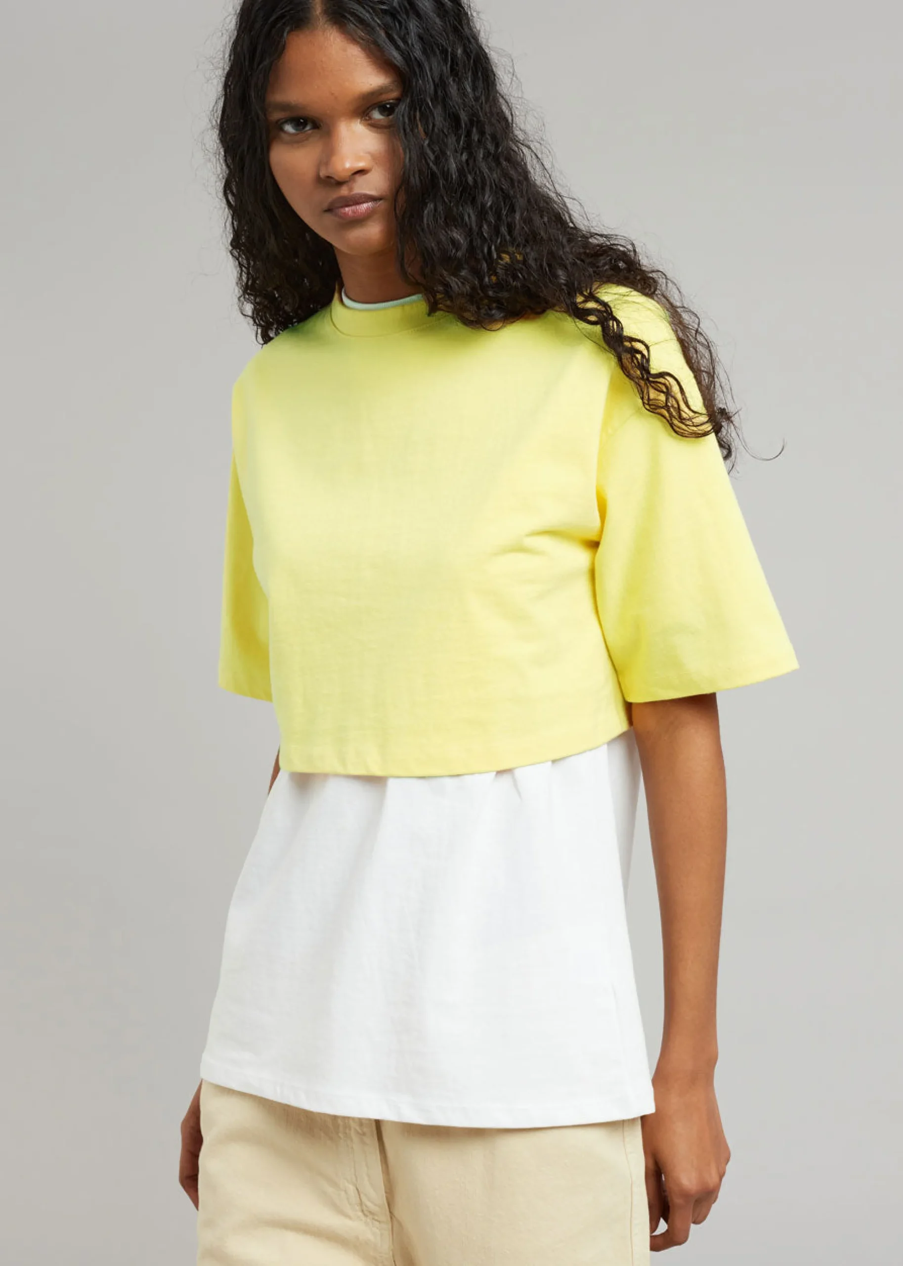The Frankie Shop Karina Cropped T-Shirt Yellow Best