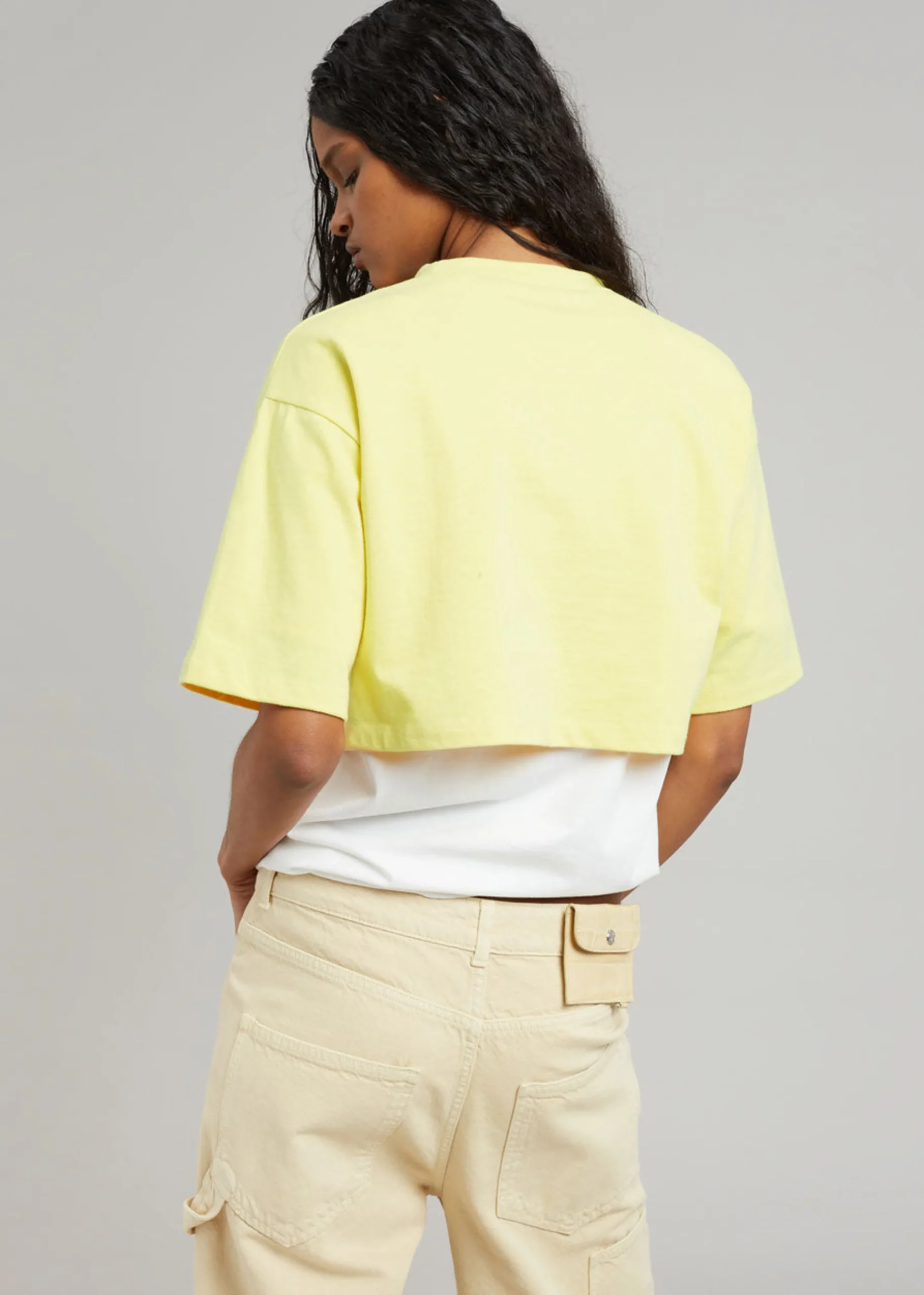 The Frankie Shop Karina Cropped T-Shirt Yellow Best