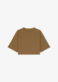 The Frankie Shop Karina Cropped T-Shirt Olive Online