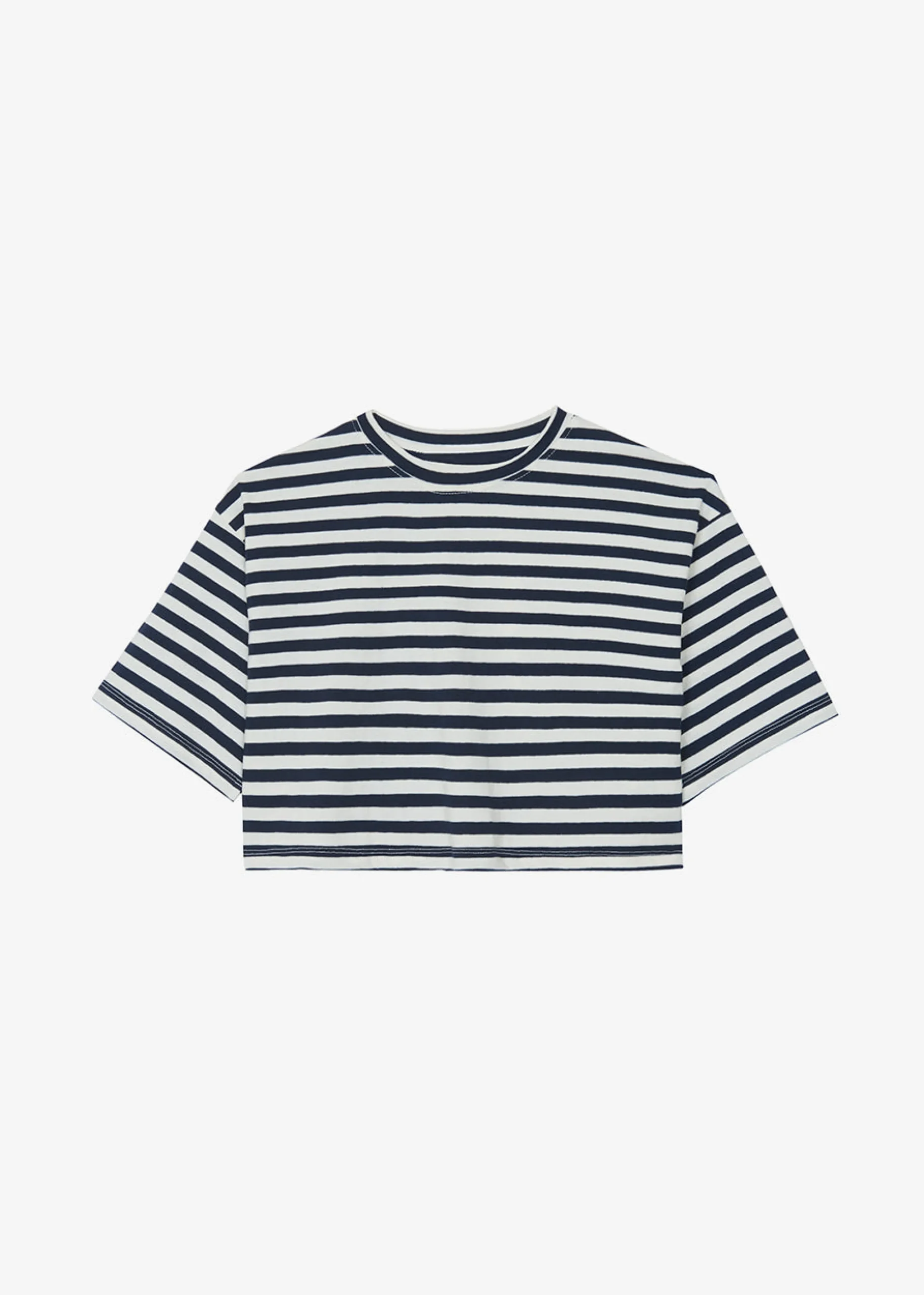The Frankie Shop Karina Cropped T-Shirt Navy/Off White Online