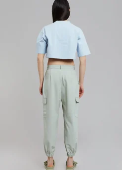 The Frankie Shop Karina Cropped T-Shirt Sky