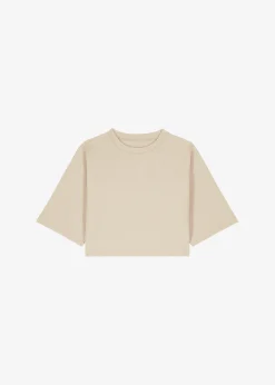 The Frankie Shop Karina Cropped T-Shirt Sand