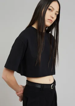 The Frankie Shop Karina Cropped T-Shirt Black