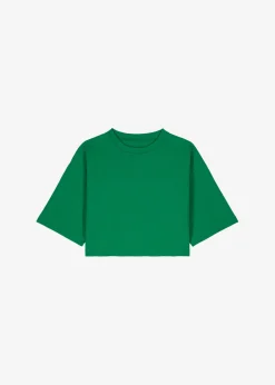 The Frankie Shop Karina Cropped T-Shirt Green Online