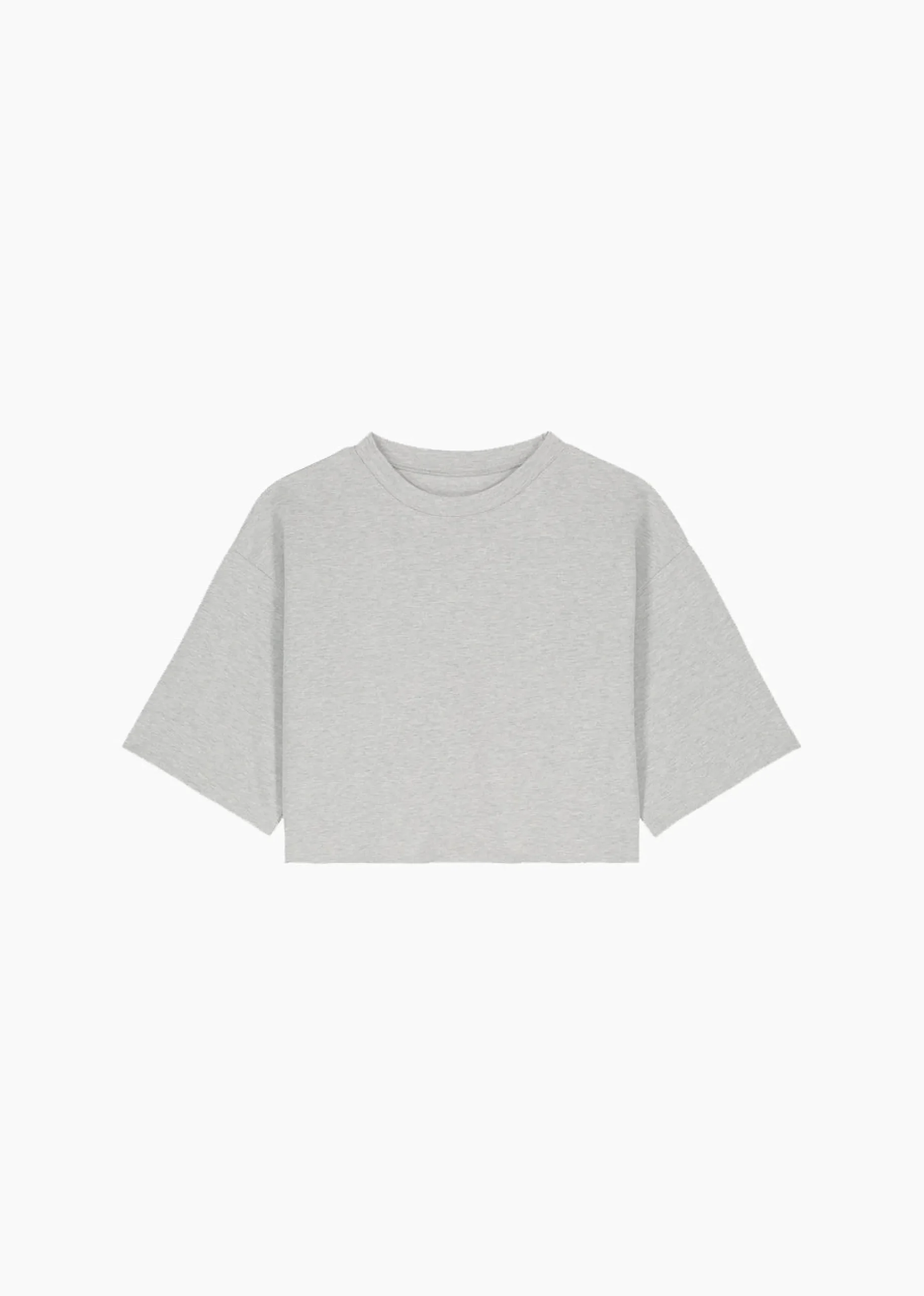 The Frankie Shop Karina Cropped T-Shirt Heather Grey New