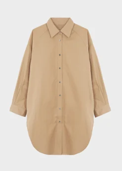 The Frankie Shop Karole Shirt Dress Tan Outlet