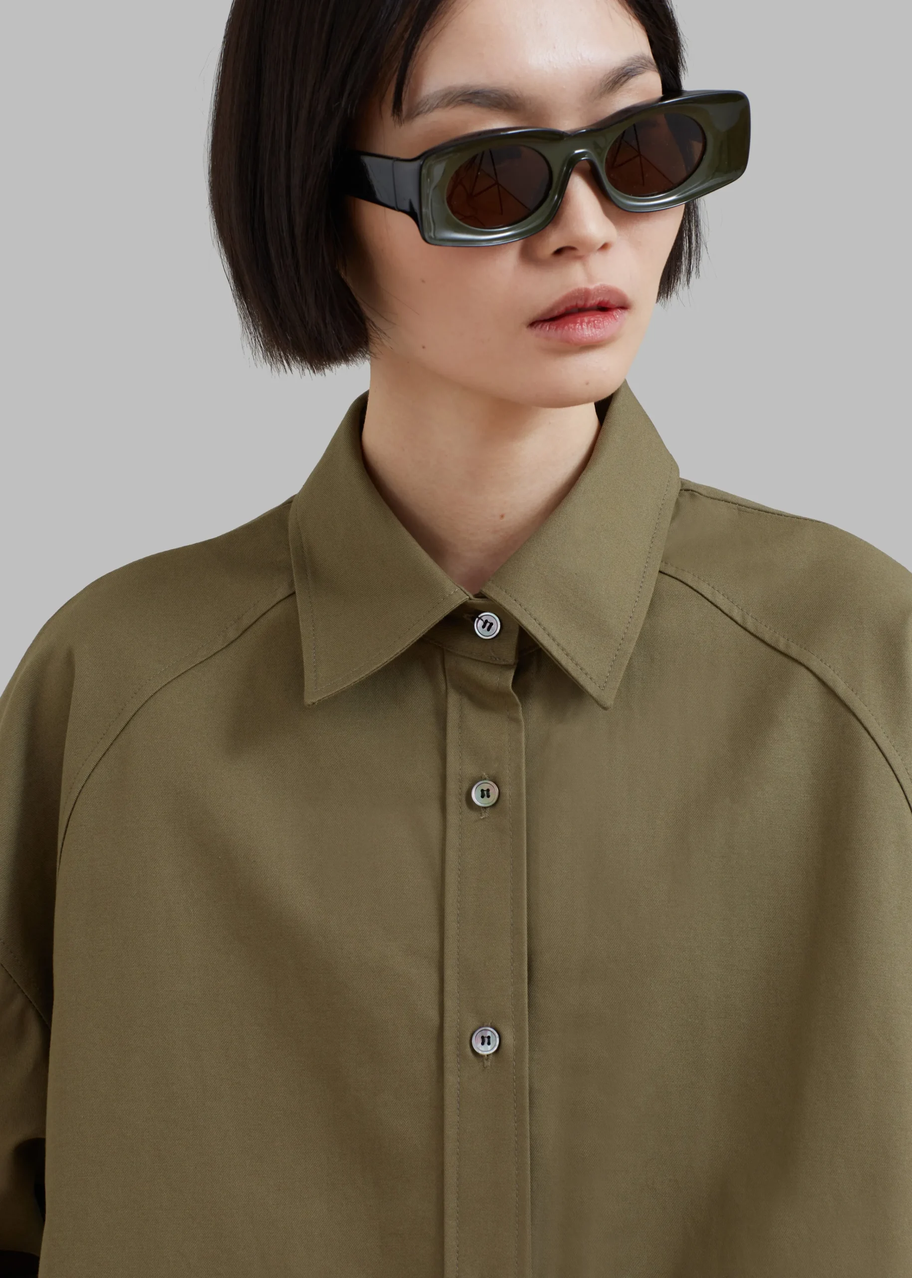 The Frankie Shop Karole Shirt Dress Olive Hot