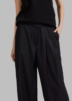 The Frankie Shop Karsyn Contrast Pinstripe Pants Black Sale