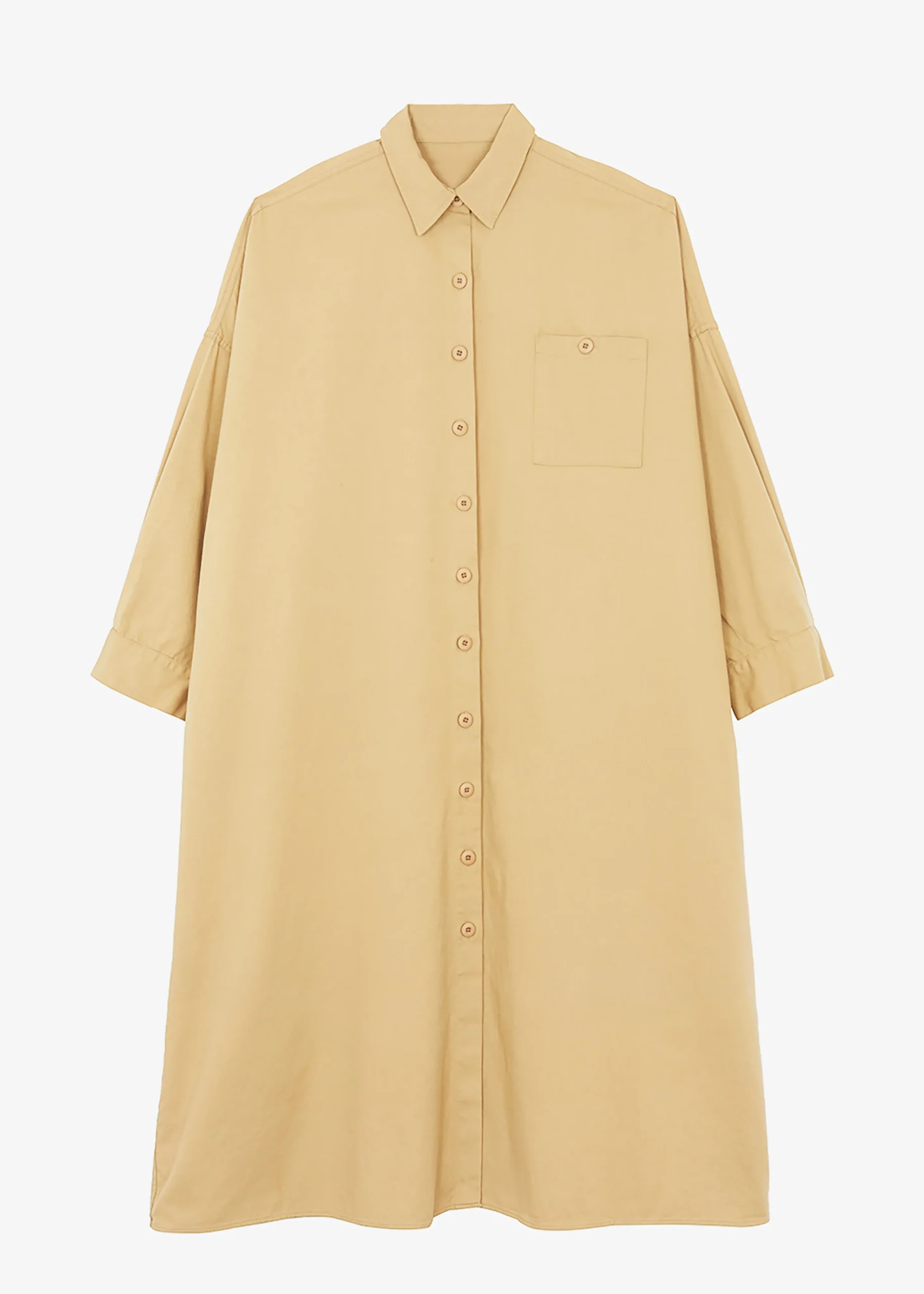 The Frankie Shop Kason Oversized Shirt Dress Sahara