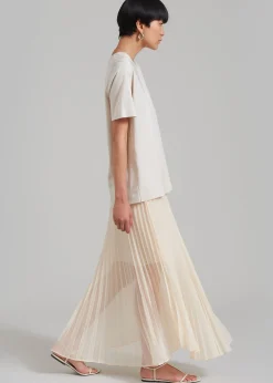 The Frankie Shop Kaya Pleated Maxi Skirt Beige Best