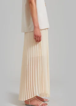 The Frankie Shop Kaya Pleated Maxi Skirt Beige Best