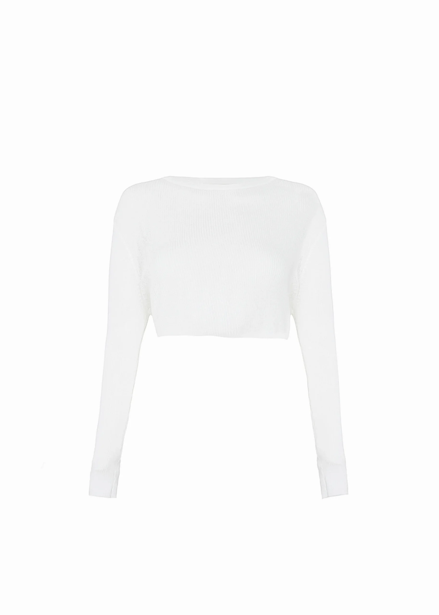 The Frankie Shop Kaz Cropped Knit Top White Online