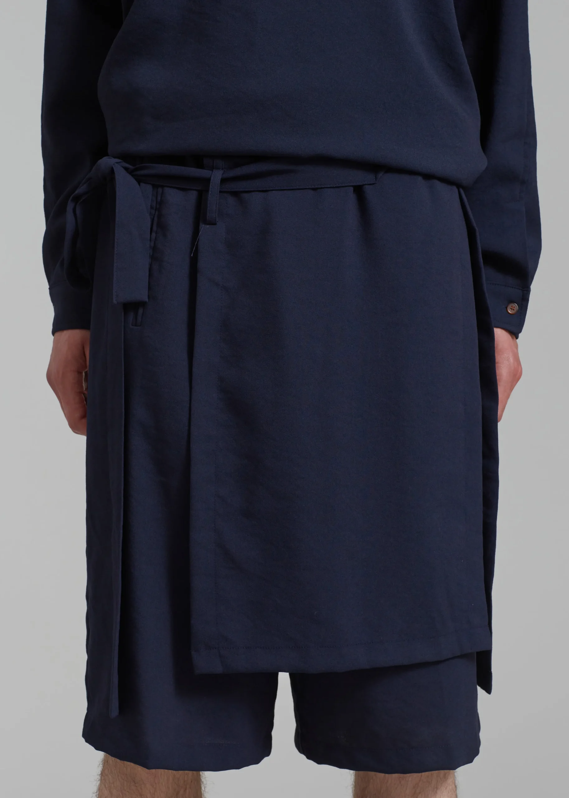 The Frankie Shop Keanu Light Wrap Shorts Blue Outlet