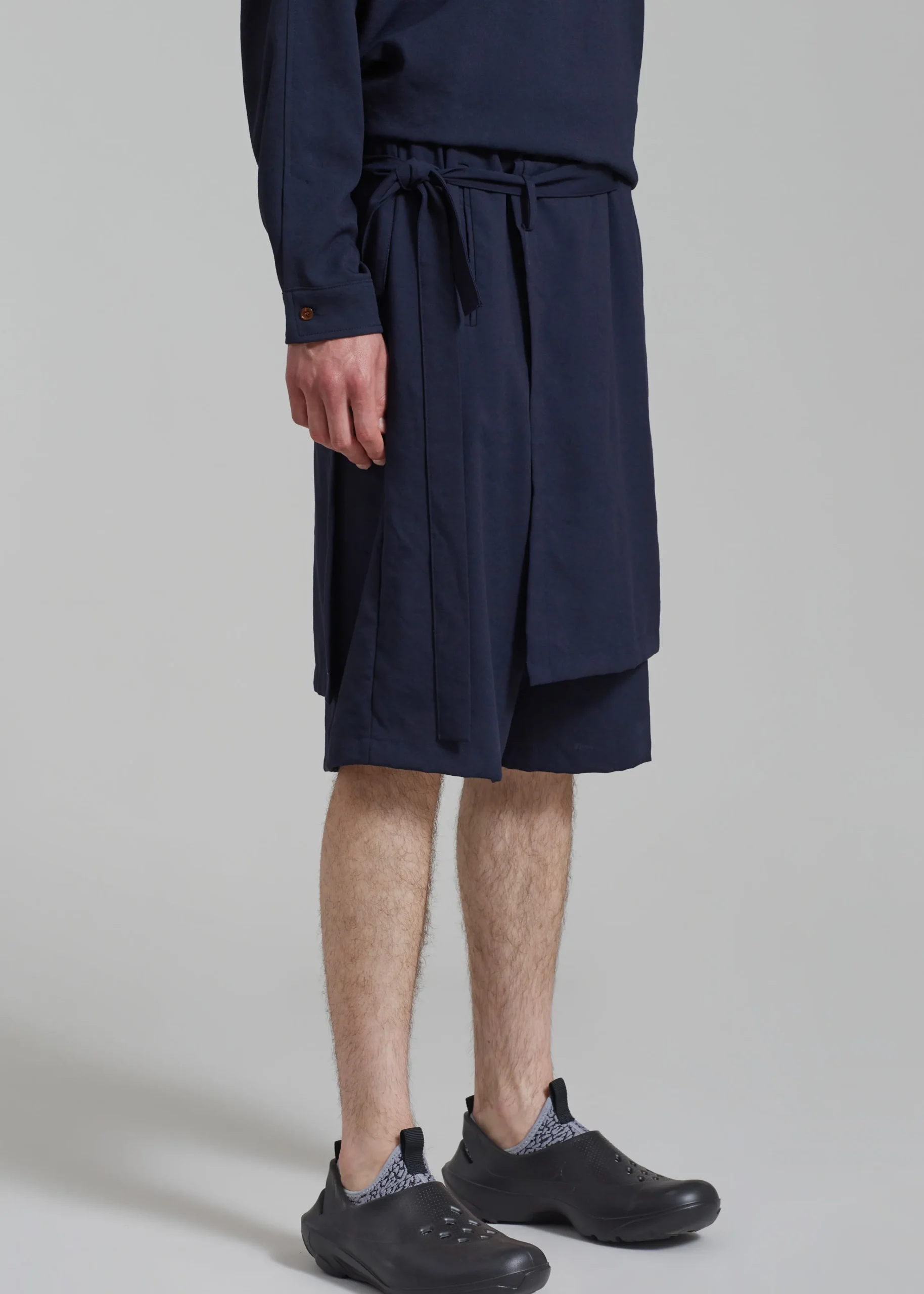 The Frankie Shop Keanu Light Wrap Shorts Blue Outlet