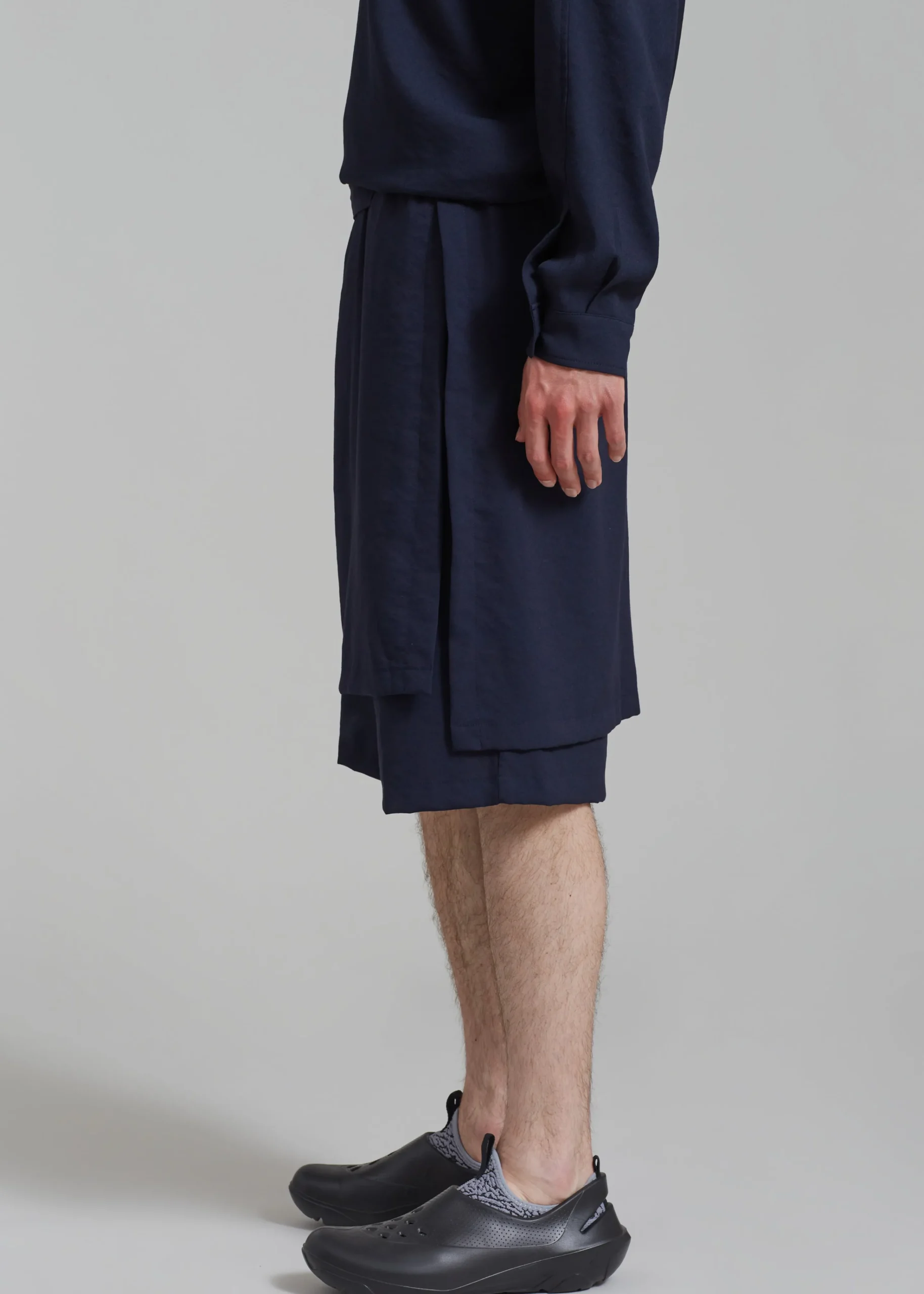 The Frankie Shop Keanu Light Wrap Shorts Blue Outlet