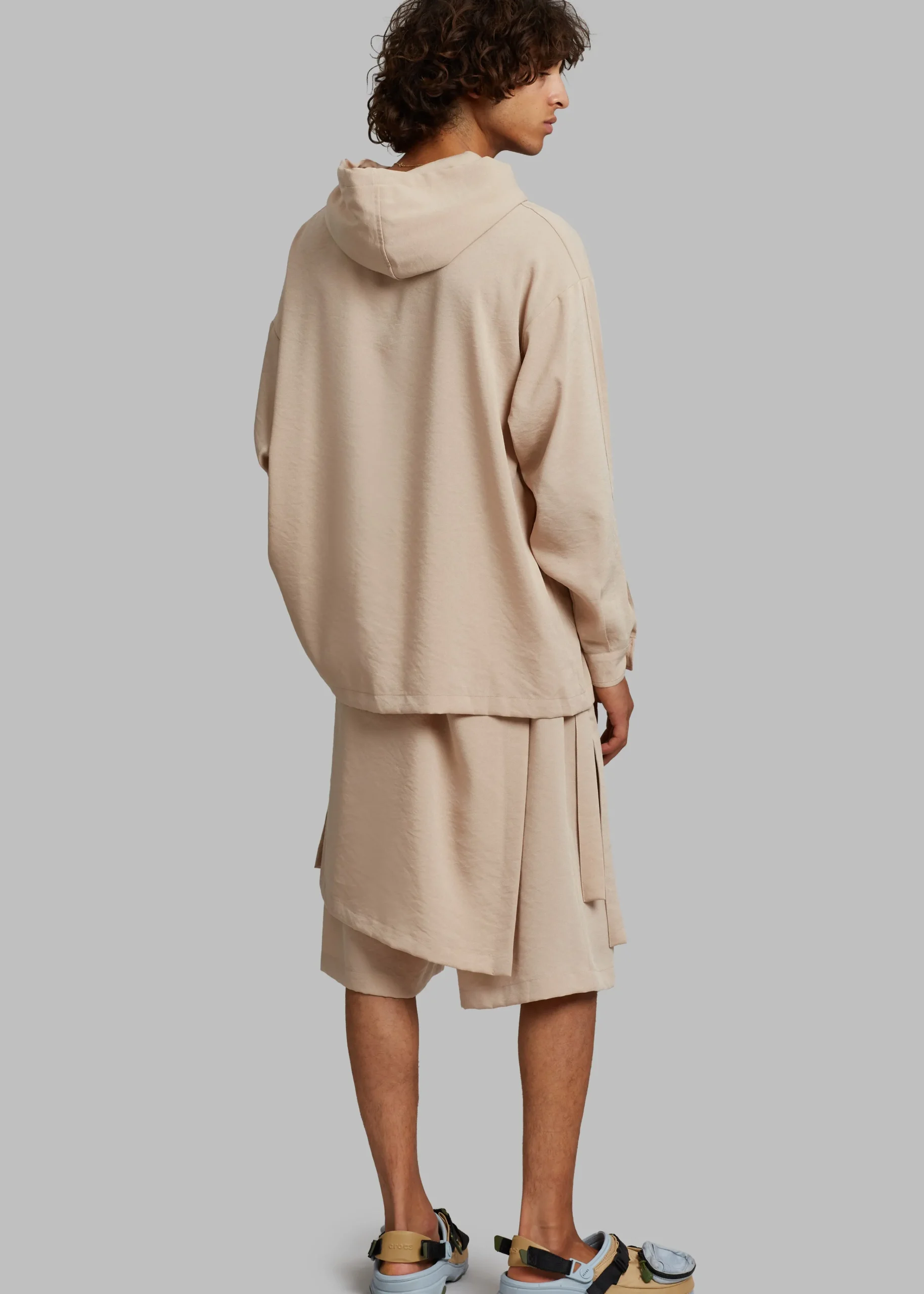 The Frankie Shop Keanu Light Wrap Shorts Natural Clearance
