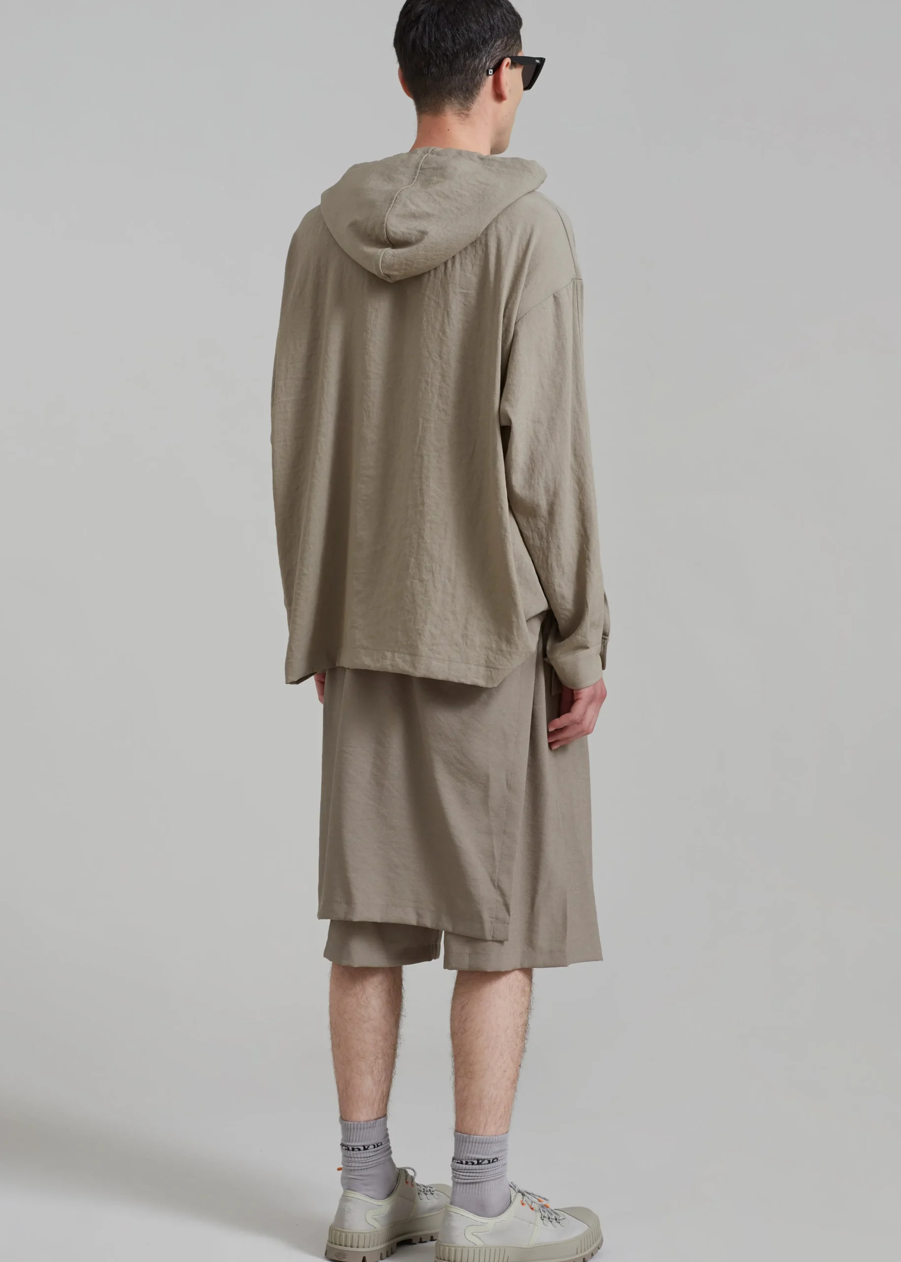 The Frankie Shop Keanu Light Wrap Shorts Olive Best