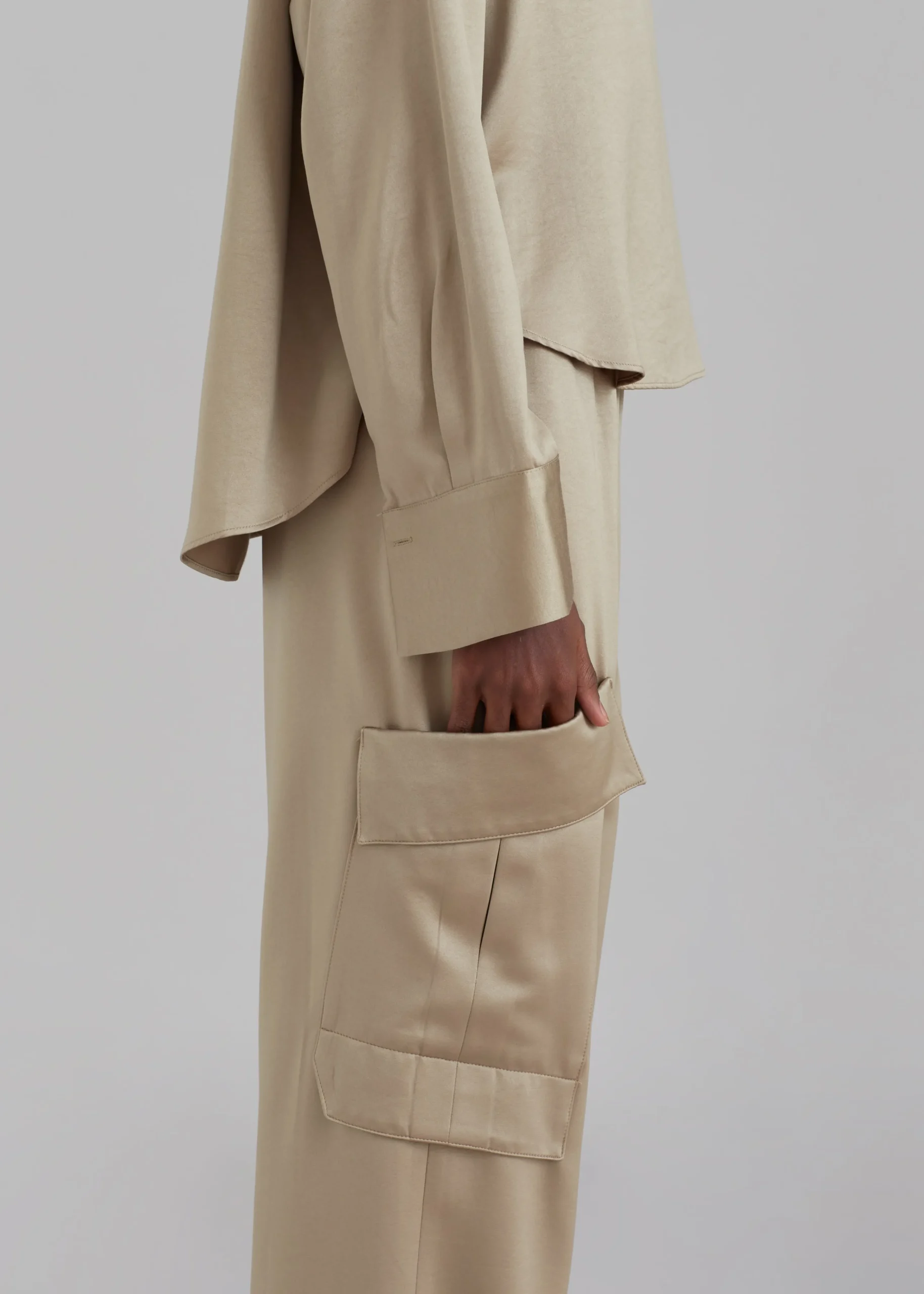 The Frankie Shop Kemp Silky Cargo Pants Bronze Outlet