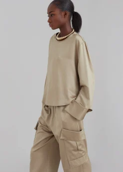 The Frankie Shop Kemp Silky Cargo Pants Bronze Outlet