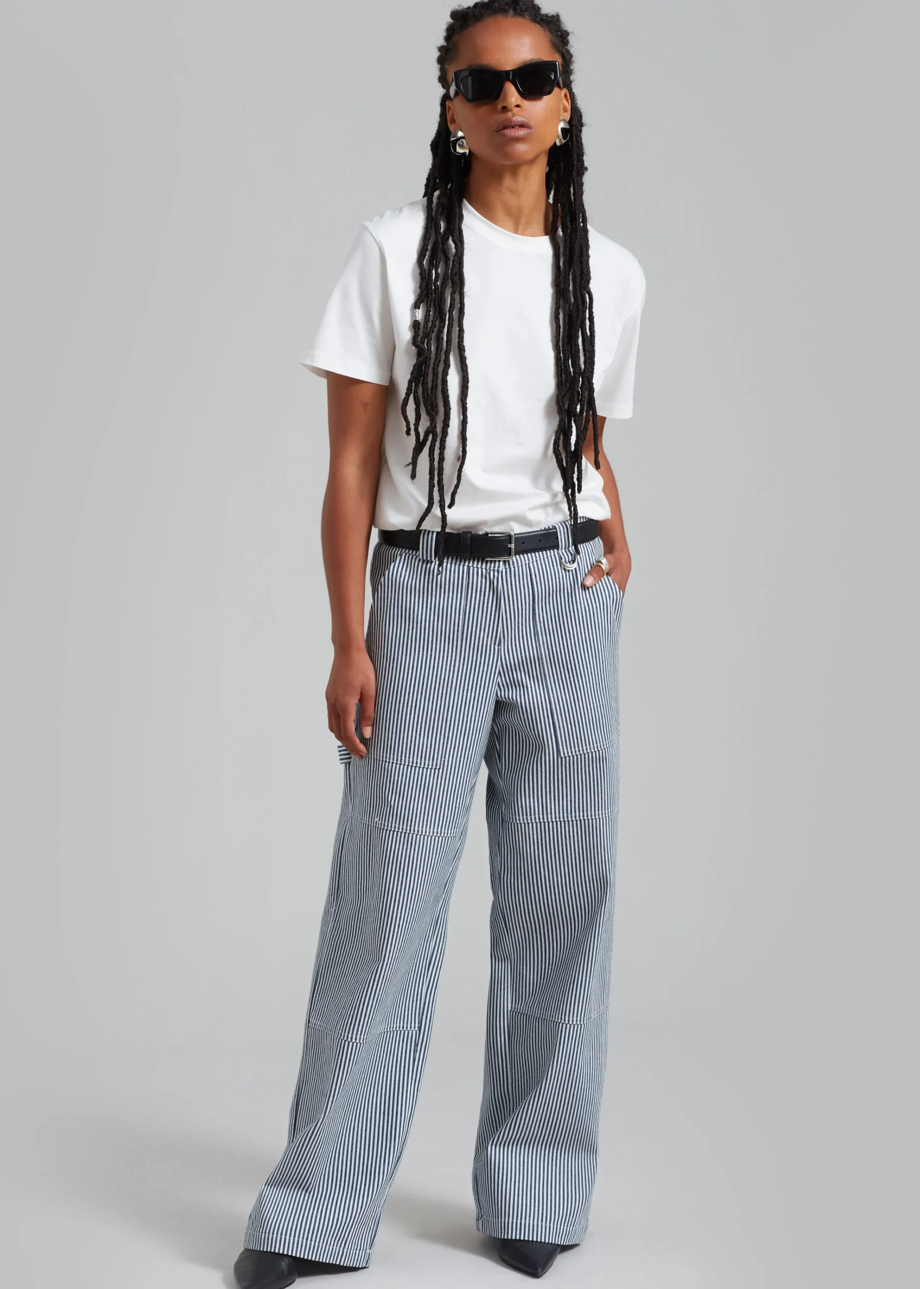 The Frankie Shop Kendall Pants Blue Stripe New