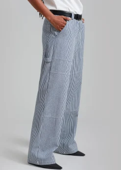The Frankie Shop Kendall Pants Blue Stripe New