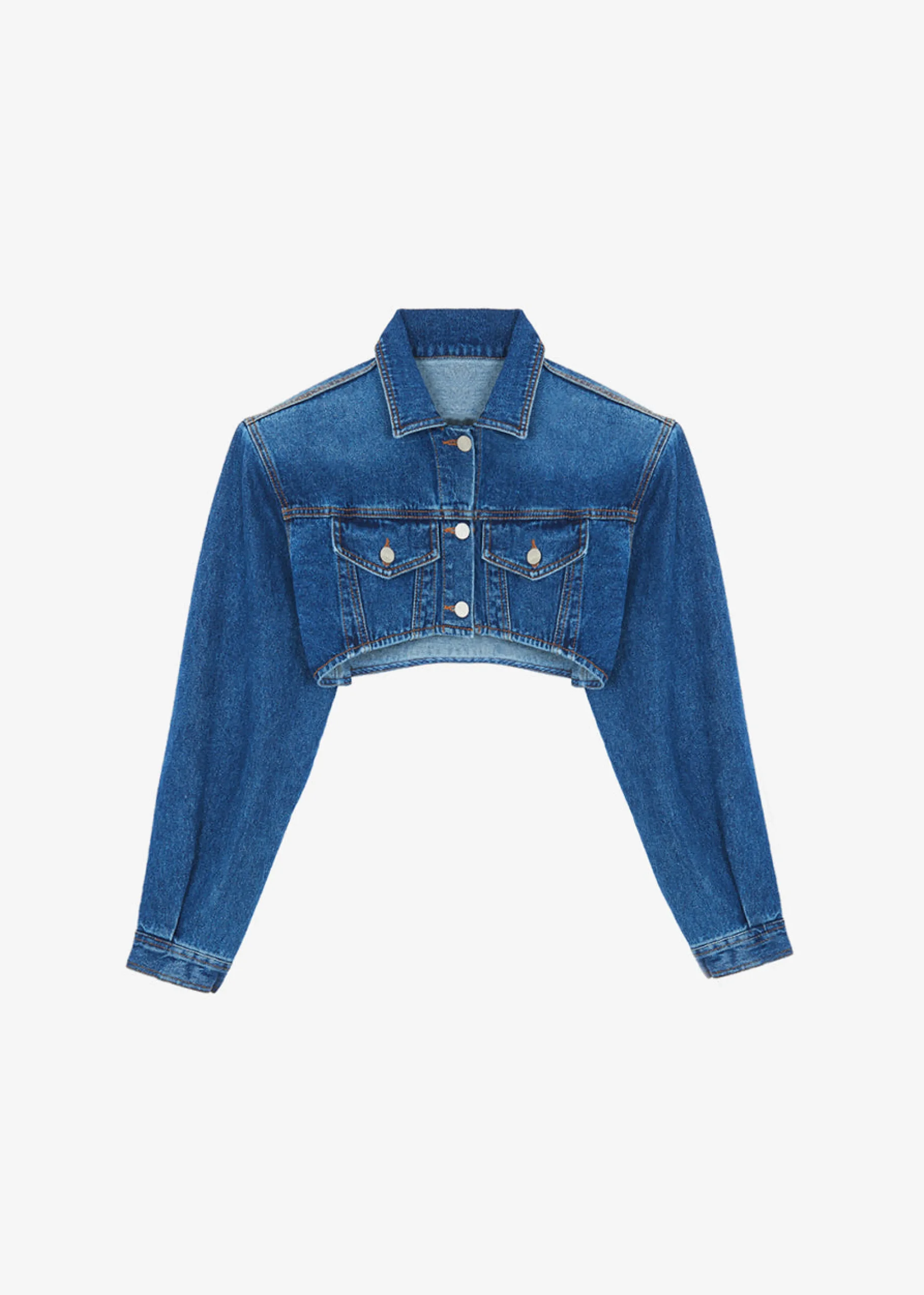 The Frankie Shop Kett Cropped Denim Jacket Dark Indigo Best