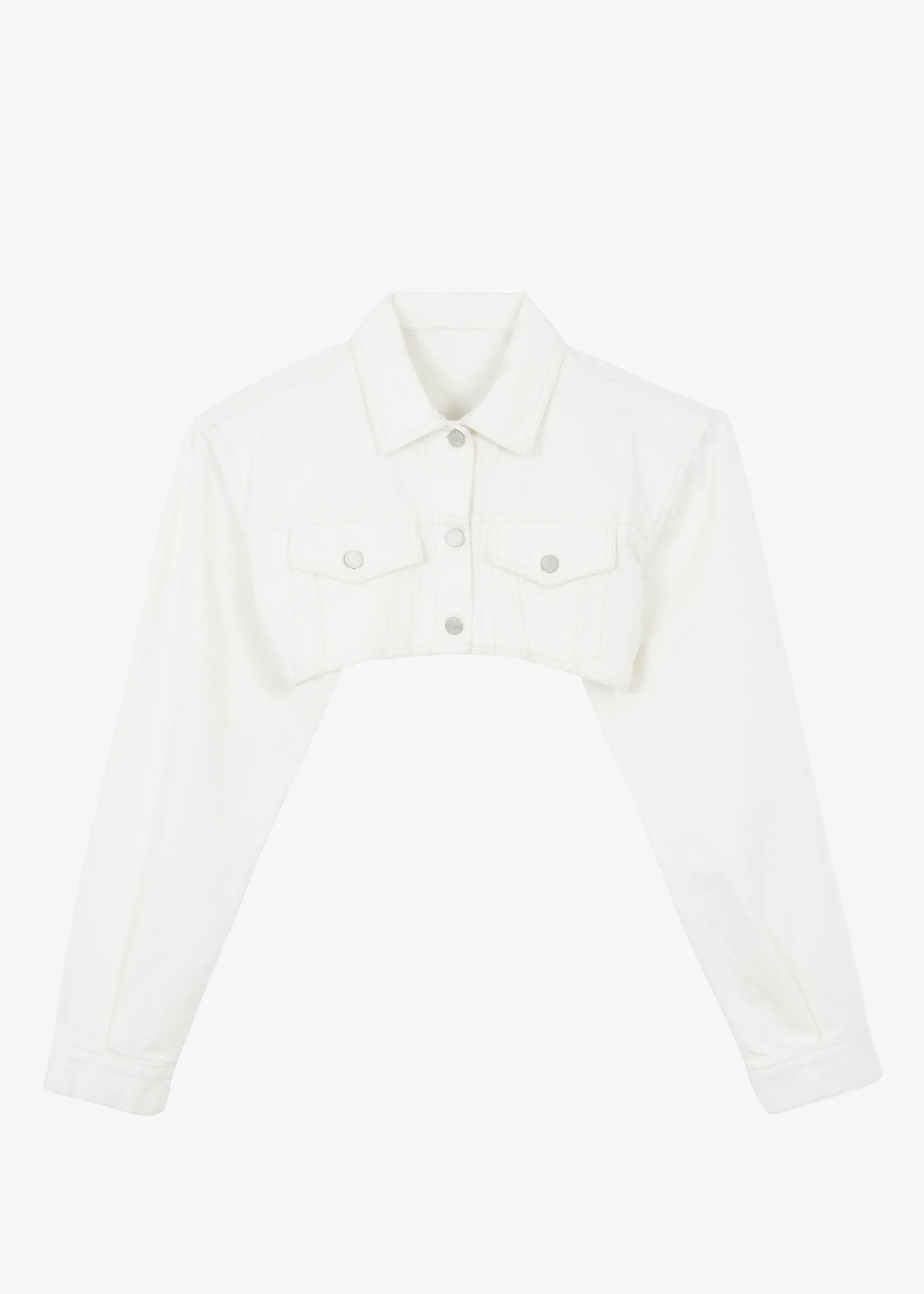 The Frankie Shop Kett Cropped Denim Jacket Off White Discount