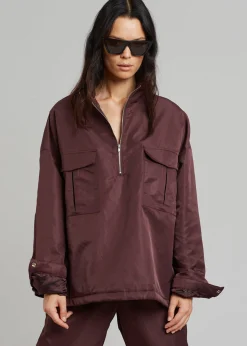 The Frankie Shop Kevin Anorak Jacket Burgundy Sale