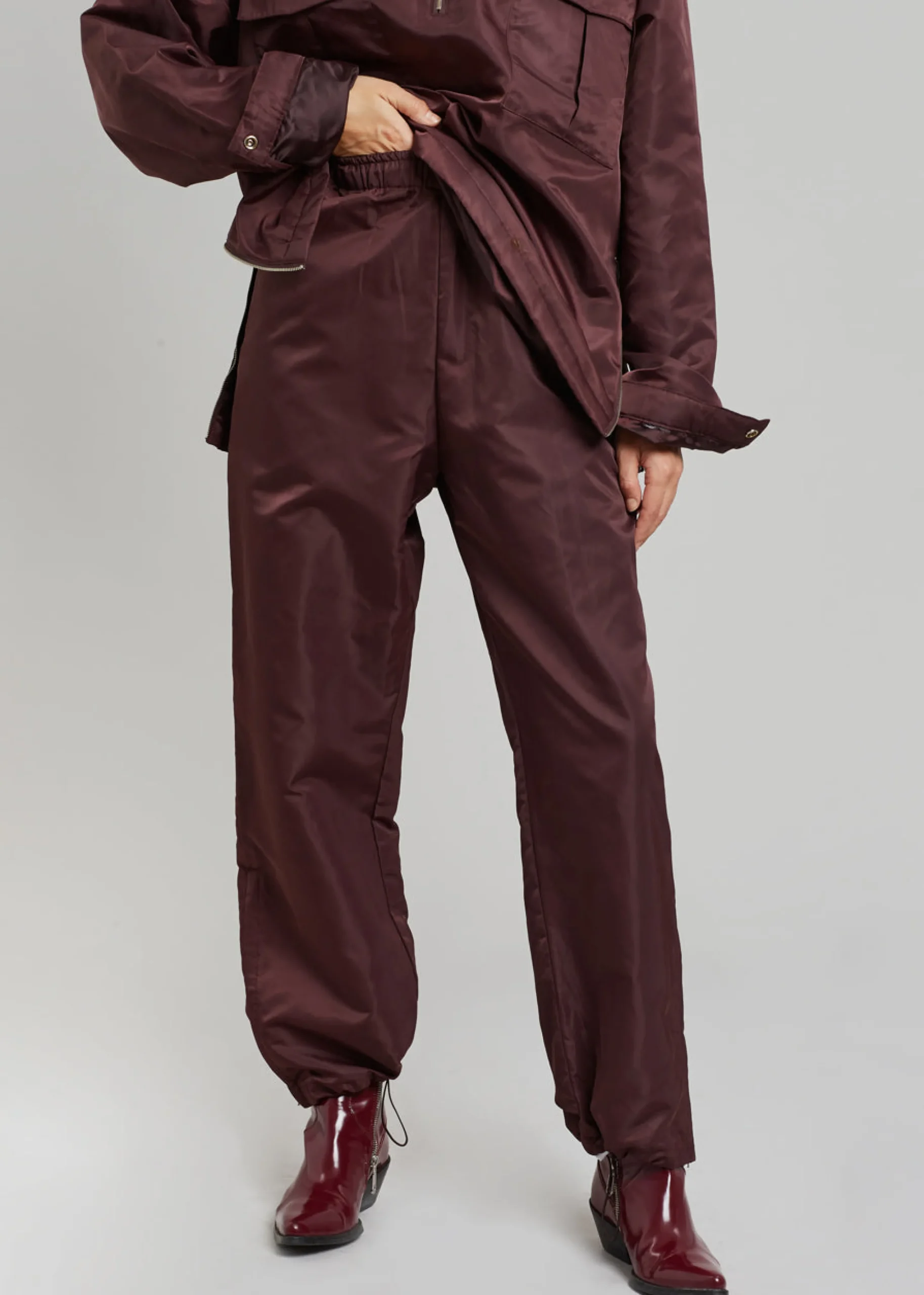 The Frankie Shop Kevin Track Pants Burgundy Best