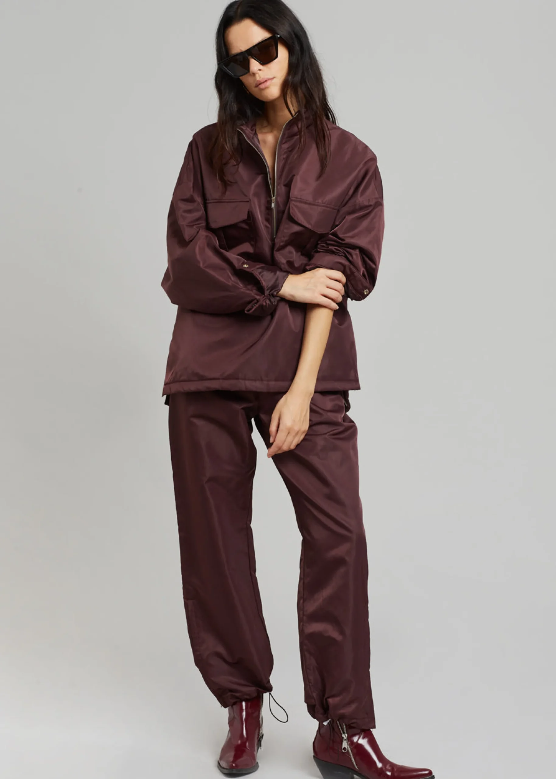 The Frankie Shop Kevin Track Pants Burgundy Best